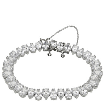 Millenia White Rhodium Plated Pear Cut Millenia Bracelet