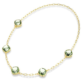Octagon Cut Gold-Tone Plated Chroma Strandage Necklace