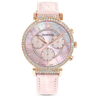Swarovski Passage Chrono Quartz Crystal Pink Mother of Pearl Dial