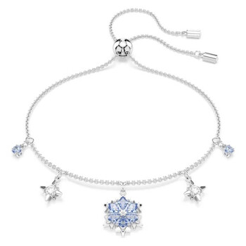 Swarovski Ladies Idyllia Blue Flower Bangle, Size Medium