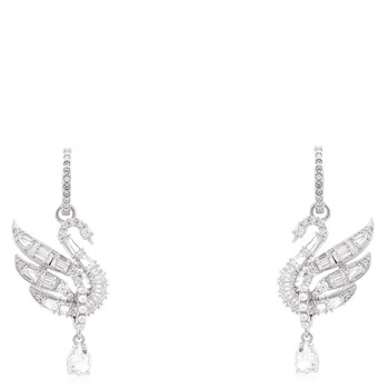 Rhodium Plated Swan Vienna Earrings