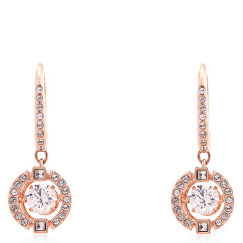 Swarovski Rose-gold Tone Plated Sparkling Dance Pierced Earrings