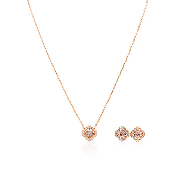 【Swarovski】Sparkling Dc Clover ネックレス Swarovski Sparkling Dance necklace, Clover, White, Rose gold