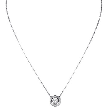 Sparkling Dance Round Necklace, White, Rhodium Plating 5286137