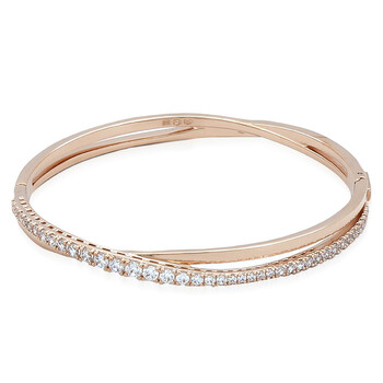 Twist Bracelet White Rose Gold Tone Plated