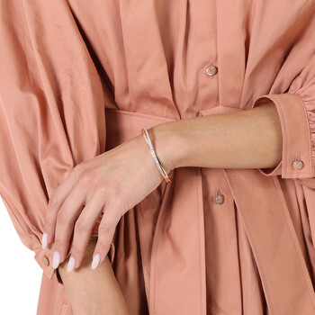 Twist Bracelet White Rose Gold Tone Plated