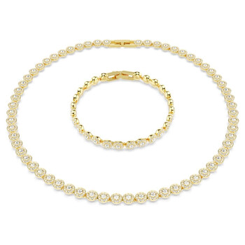 ★SWAROVSKI★ Una Angelic Tennis Gold Tone Necklace 5720505 Swarovski Round Cut Una Angelic Tennis Necklace 5720505
