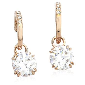 Swarovski Stella White Rose Gold-Tone Plated Mixed Cuts Drop