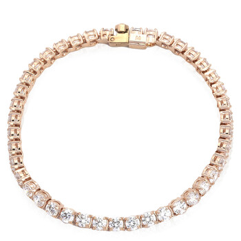 Swarovski Pink Rhodium Plated Round Cut Matrix Tennis