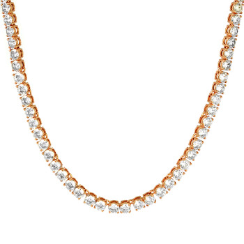 Swarovski White Rose-gold tone plated Tennis Deluxe Necklace