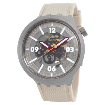 Swatch C-White Quartz Skeleton Dial Men's Watch SB03W100