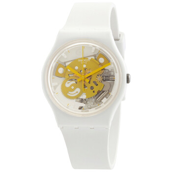 Swatch Skinsnow White Silicone Skin Unisex Watch SVUW101
