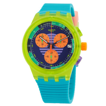 Swatch Neon To The Max Chronograph Quartz Blue Dial Unisex Watch