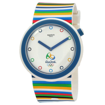 Oysta Rio Watch Swatch Pop-Olympic Rio 2016 Quartz White Dial Unisex Watch PNZ100 ...