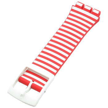 Red / White Silicone Silicone Strap 12H