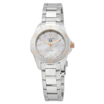 Aquaracer Quartz Diamond White Mother of Pearl Dial Ladies Watch WBP1450.BA0622