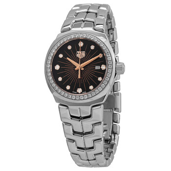 Link Quartz Diamond Black Dial Ladies Watch WBC131G.BA0649