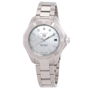 アナログ腕時計 TAG HEUER Aquaracer White Dial Ladies Watch WBP1411-BA0622 New Tag Heuer Aquaracer Professional 200 Quartz Women's
