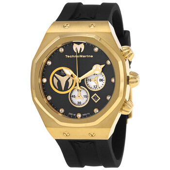 Technomarine Reef Black Chronograph GMT Quartz Black Dial  display picture 3