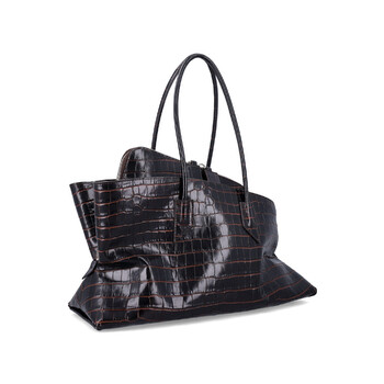 Croc-Print Leather La Passeggiata Top Handle Bag