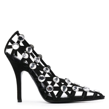 インナー・ルームウェアその他 THE ATTICO Rhinestone bra Black 250WCL00001 The Attico Ladies Silver Venus 100Mm Embellished Pumps