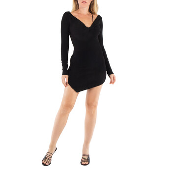The Attico Ladies Black Desai Asymmetric Minidress, Brand Size 40 (US Size  6) 236WCA237 - Clothing - Jomashop