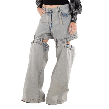 Ladies Grey Denim Ashton Long Pants