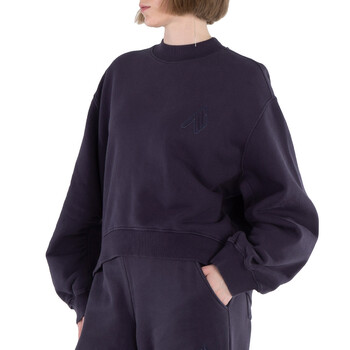 Logo Embossed Crewneck Fleece Sweatshirt