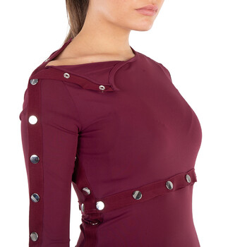 Studded Asymmetric Convertible Round Neck Dress