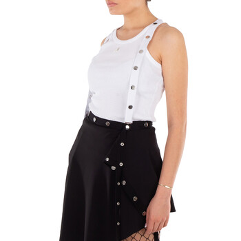 White Ribbed Jersey Tank Top