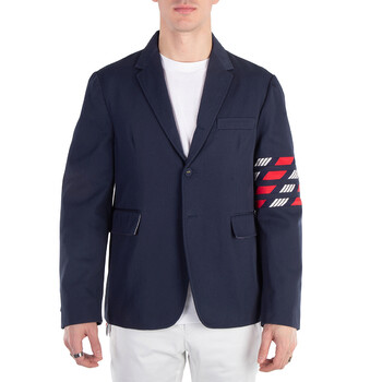 Thom Browne Navy Typewriter Cloth Sport Coat, Brand Size 3