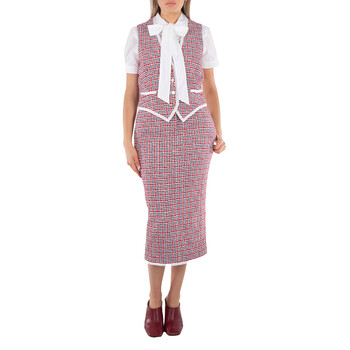 Thom Browne Ladies Check Summer Tweed Midi Vest Pencil Dress, Brand Size 40  (US Size 4) FDSE52B F0511 960 - Clothing - Jomashop