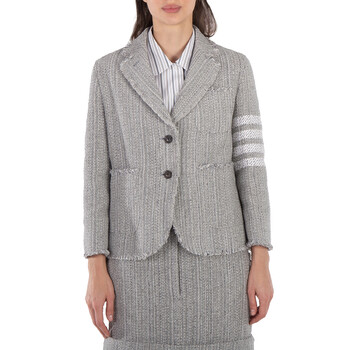 Thom Browne Ladies Med Grey 4-Bar Single-Breasted Blazer