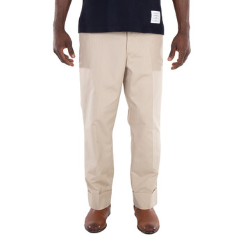 Men's Beige Typewriter Cloth Classic Backstrap Trouser