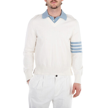 Thom Browne Men's Light Grey 4-Bar Stripe Sleeve Sweatshirt