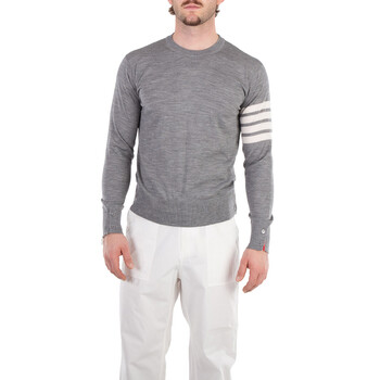 Thom Browne Men's Light Grey 4-Bar Stripe Sleeve Sweatshirt
