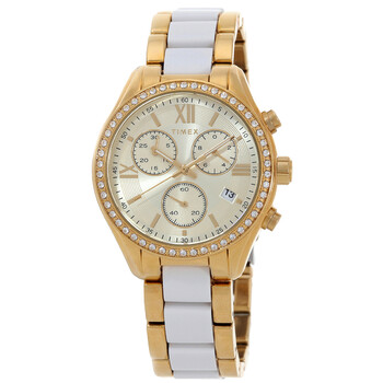 Stalen roséplated cadeauset met horloge met zwart kristal voor dames Stalen roséplated cadeauset met horloge met zwart kristal voor dames