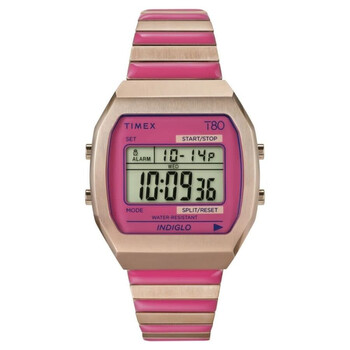 Timex 80 Quartz Digital Pink Dial Expansion Band Ladies Watch
