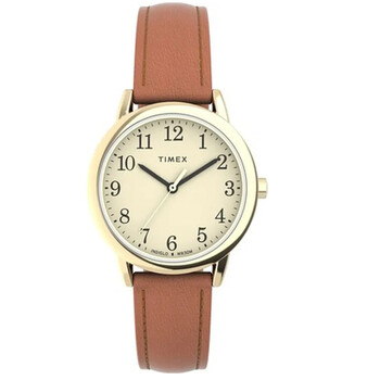 Timex Orologio da donna Easy Reader da 25 mm - Cinturino di espansione color oro Quadrante bianco Cassa dorata, Oro, Moderno