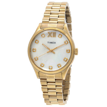【国内即納】TIMEX トランセンド TW2W19300 腕時計 Timex Transcend Quartz Crystal Gold Dial Ladies Watch