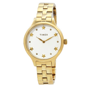 Timex Transcend Quartz Crystal Gold Dial Ladies Watch