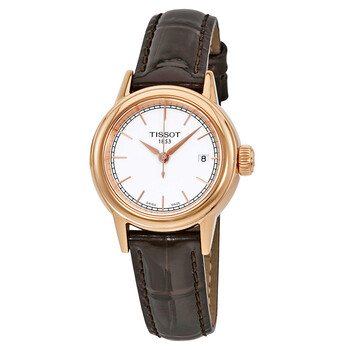 Carson White Dial Brown Leather Ladies Watch T0852103601100 T085.210.36.011.00