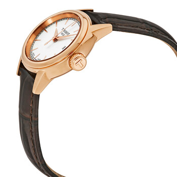 Carson White Dial Brown Leather Ladies Watch T0852103601100