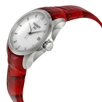 Couturier White Dial Red Leather Ladies Watch T0352101601101