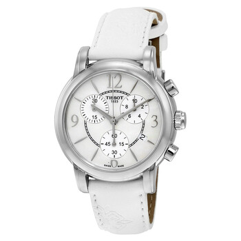 Tissot Dressport Chronograph Mother of Pearl Dial White Leather Strap Watch for Women - T050.217.17.117.00 main image 1
