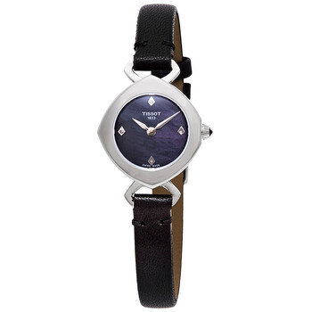 Femini-T  Mother of Pearl Dial Ladies Black Leather Watch T113.109.16.126.00
