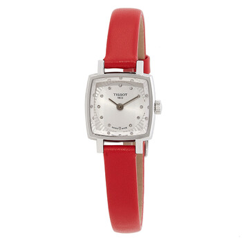 Lovely Square Valentines Quartz Diamond Silver Dial Ladies Watch T0581091603600 Lovely Square Valentines Quartz Diamond Silver Dial Ladies Watch T0581091603600