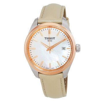 T0352461611100 - TISSOT Mod. COUTURIER SECRET DAT Watch Tissot Couturier Grande Mother of Pearl Dial White Leather  main image 3