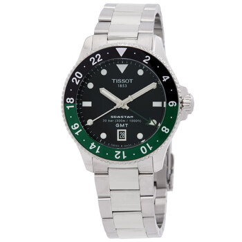 Tissot Seastar 1000 Quartz GMT Black Dial Men's Watch