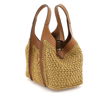 Tod'S Tote Bag In Raffia And Leather